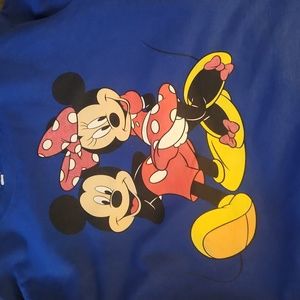 Disney Micky Mouse & Minnie royal Blie Kissing Pullover Sweatshirt XL
